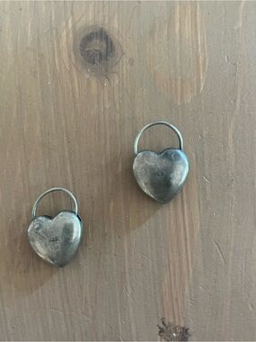 Sterling silver heart locks ♥️vintage from 1990s 925 good quality tarnished